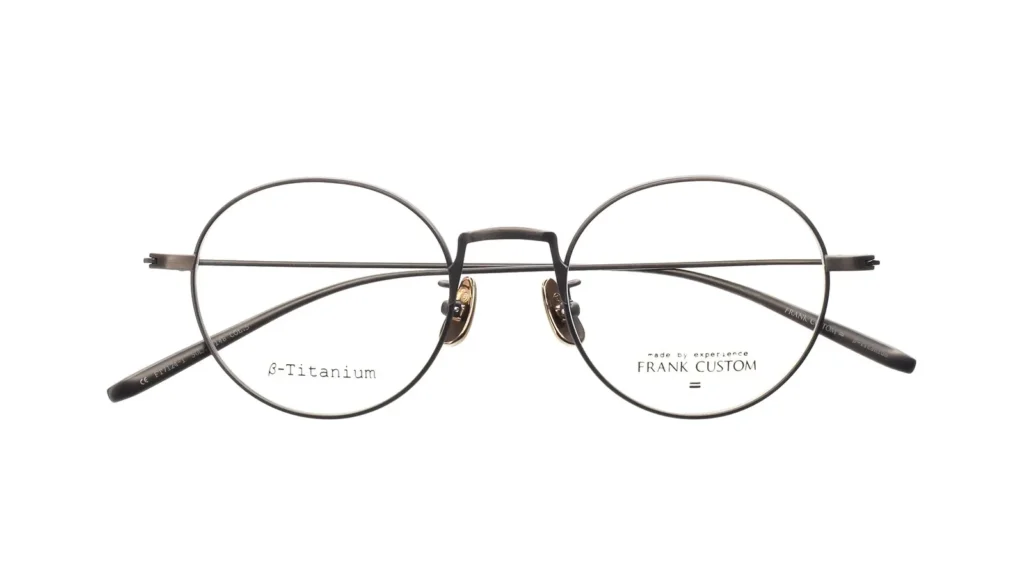 Ronde Frank Custom-titaniumbril met dunne metalen monturen