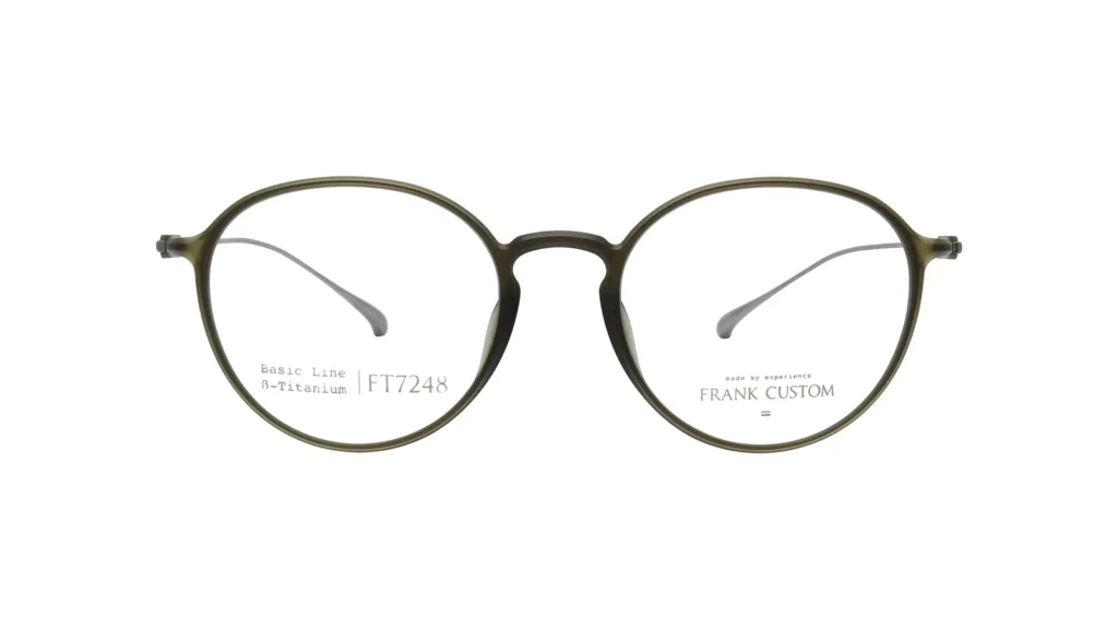 Olijfgroene, ronde bril van Frank Custom