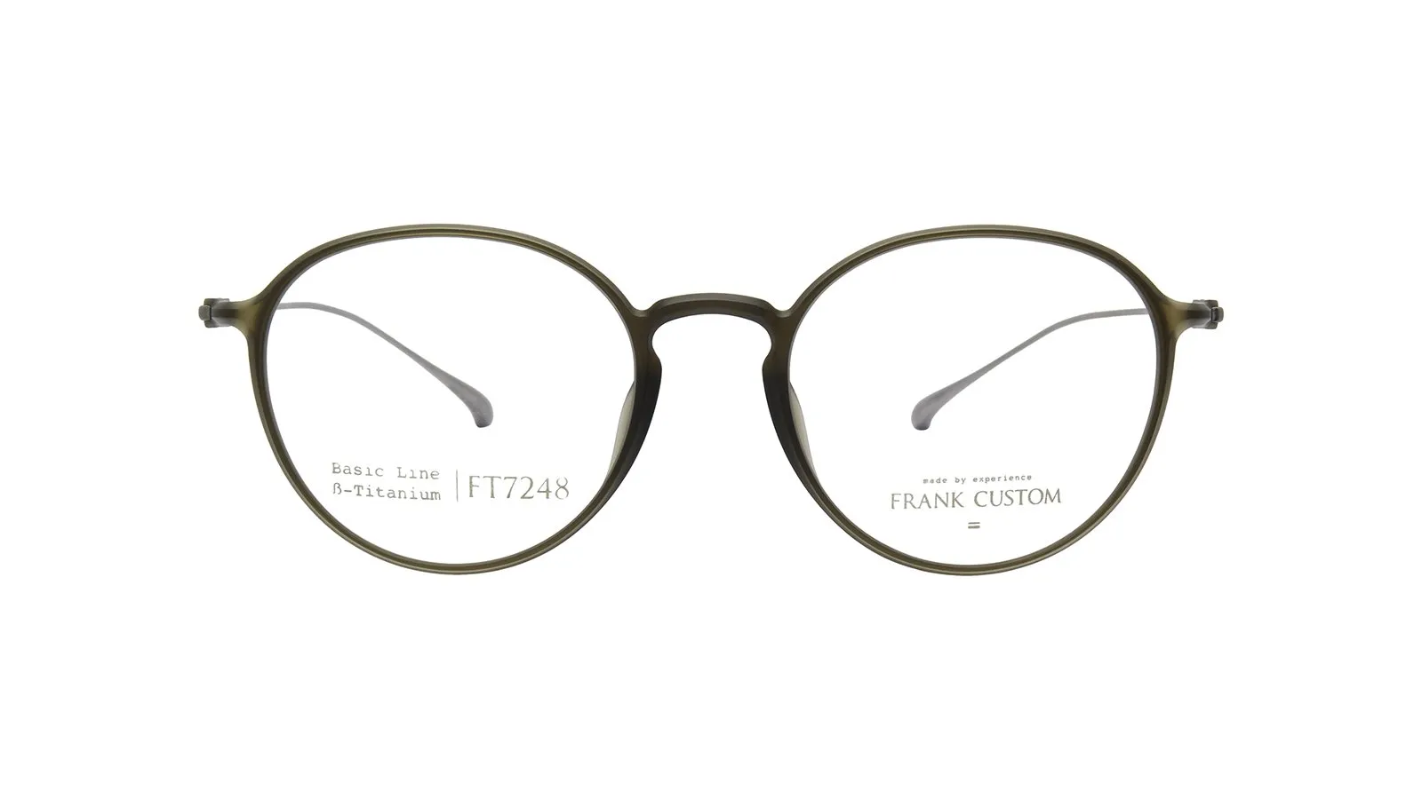 Olijfgroene, ronde bril van Frank Custom